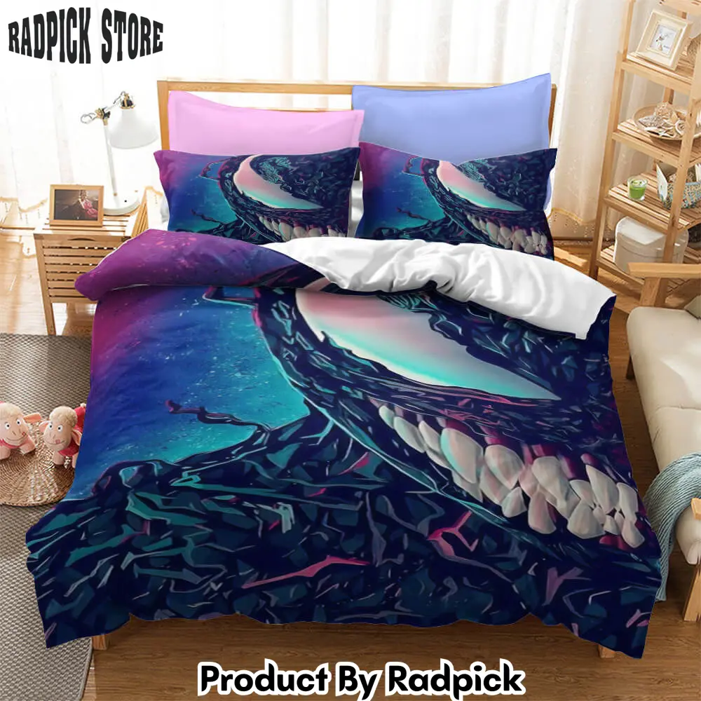 Movie venom cosplay bedding set duvet cover halloween bed sheets sets  rp0418712